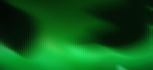 Abstract digital art with green and blue lines in motion, glassy gradient on a dark background, 