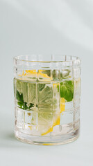 healthy lemon and mint juice mentrol for freshness and diet for good health - morning drink
