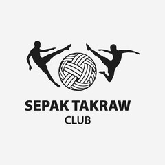 The flat design sport for Sepak Takraw Club focuses on simplicity, elegance, and ease of recognition. Vector Sign for Banner, Logos, Labels, and Icons.