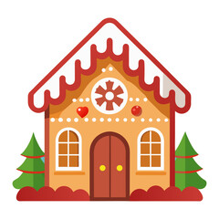 christmas gingerbread house illustration
