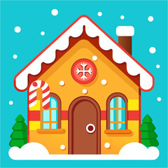 Gingerbread house vector illustration
