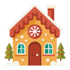 christmas gingerbread house illustration
