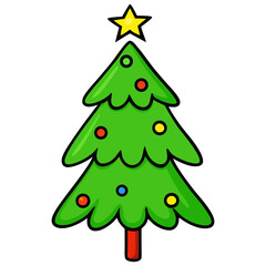 green christmas tree vector