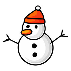 snowman logo vector icon, winter christmas with gifts and santa, design illustration