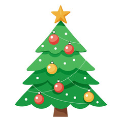 green christmas tree vector