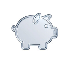 Silver piggy bank icon