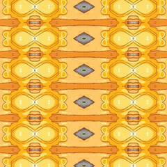 Repeating golden yellow geometric pattern with diamond and circular motifs, giving a modern and ornamental textile look. Pattern, Geometric, Yellow, Decorative, Seamless