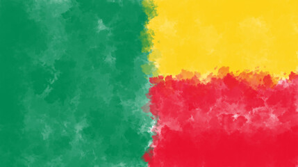 Abstract Painted Tricolor – Green, Yellow, and Red Background.