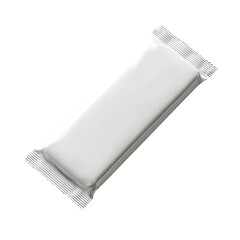 Blank white food product packaging, rectangular, wrapped