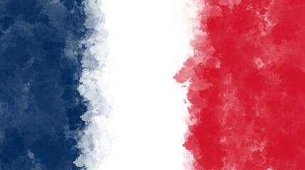Abstract Watercolor Flag in Blue White and Red.