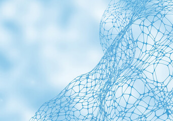 Gentle Baby Blue Abstract Mesh.