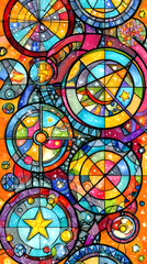 AI arts of technology filled with neon glowing geometric tunnels and chaotic digital flows