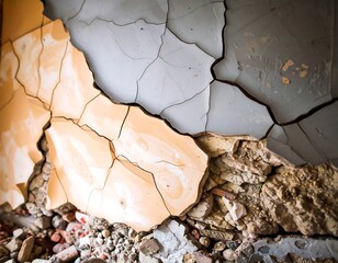 Obraz premium Cracked and peeling paint on a wall