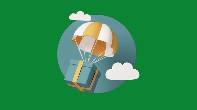 Parachute Delivery Box Animation