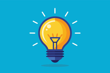Bright light bulb illustration representing creativity and new ideas in a simple design