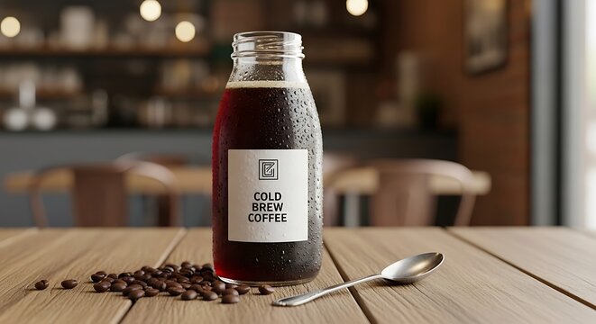 Cold brew coffee bottle.