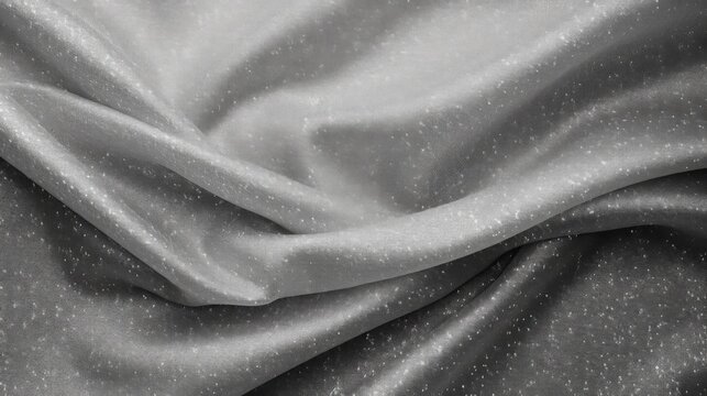 Light Gray Satin with Sparkles Smooth Texture Subtle Pattern Soft Smooth Wrinkled Fabric Cloth Beautiful Gradient Shades Illustration Template Background Copy Space Theme Collection 16:9