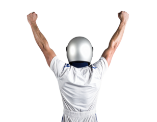 Dynamic Celebration Pose of Race Car Driver Silhouette in Action