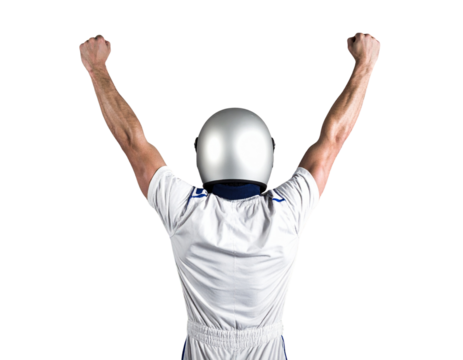 Dynamic Celebration Pose of Race Car Driver Silhouette in Action  