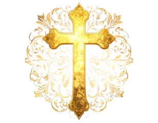Elegant gold cross png dynamic sacred symbol png artistic classic religious design