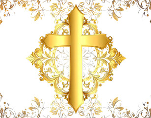 Elegant gold cross png dynamic sacred symbol png artistic classic religious design  