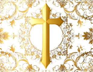 Elegant gold cross png dynamic sacred symbol png artistic classic religious design
