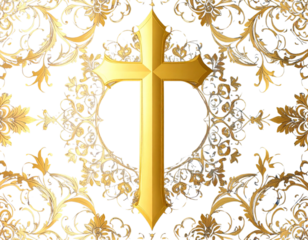Elegant gold cross png dynamic sacred symbol png artistic classic religious design