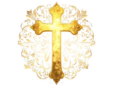Elegant gold cross png dynamic sacred symbol png artistic classic religious design