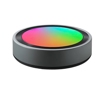 Circular, colorful light emitter.  3D rendering