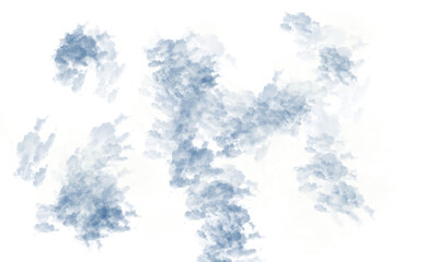 Abstract watercolor painting with light blue and white hues creating a soft cloud like texture