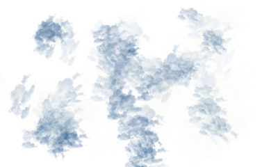 Abstract watercolor painting with light blue and white hues creating a soft cloud like texture