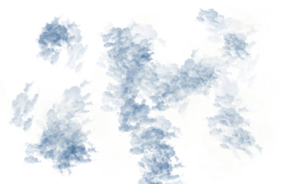 Abstract watercolor painting with light blue and white hues creating a soft cloud like texture