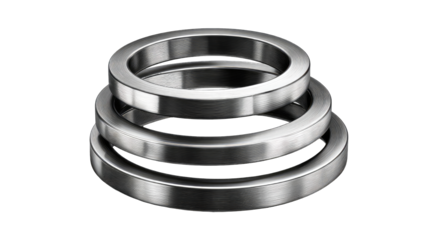 Stack of three metal rings