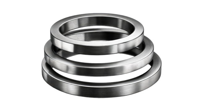 Stack of three metal rings