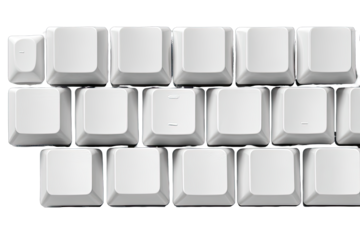 White computer keyboard, top view