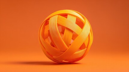 Orange sphere, woven bands