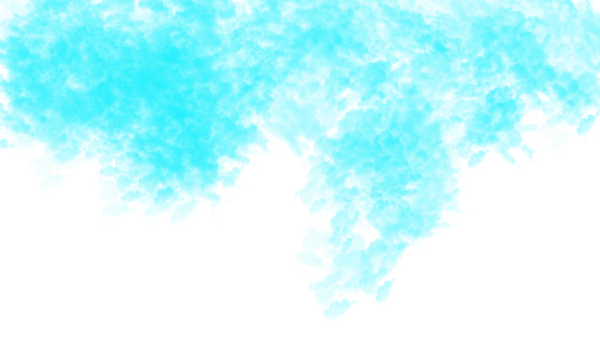 Abstract representation of a bright cyan shape against a black background with rough edges