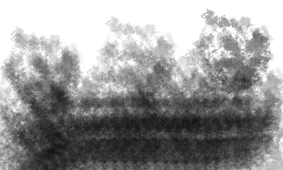 Abstract gray and white watercolor painting with cloud like formations at the botom of the image