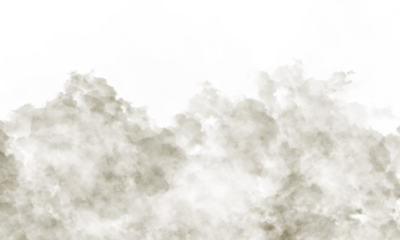 A blob of muted olive green color with jagged edges against a black background on the right side