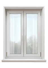 Obraz premium White double-hung window, clear glass, neutral background