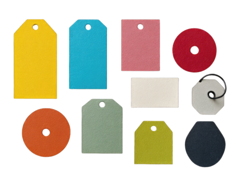 Assorted colorful gift tags