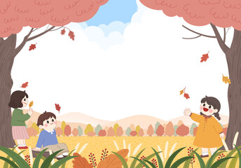 Autumn Scene with Children