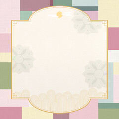 Korean Traditional Background with Floral and Geometric Accents