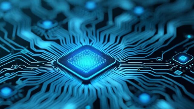 AI Concept with Computer Processor