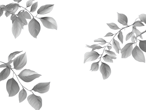 Monochromatic plant branches and leaves