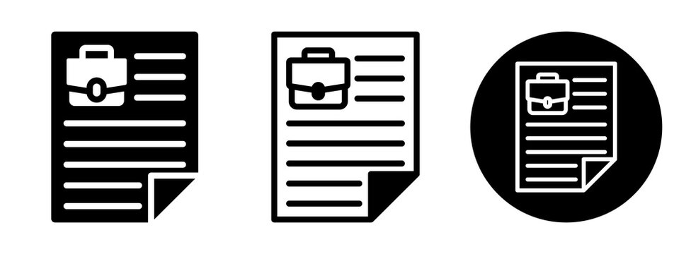 Career Summary Icon Collection Glyph & Mixed Style