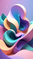 Fototapeta premium Abstract 3D shapes in pastel colors