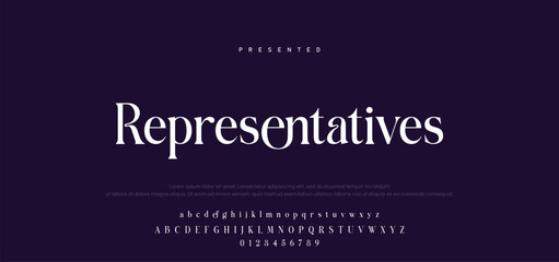 Premium luxury elegant alphabet letters and numbers. Vintage wedding typography classic serif font decorative vintage retro. creative vector illustration © Mark