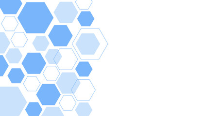 Abstract blue hexagon shape for frame illustration design