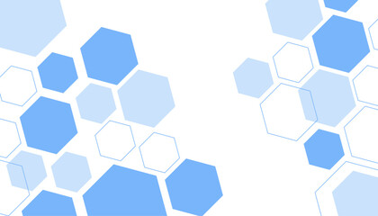 Abstract blue hexagon shape for frame illustration design